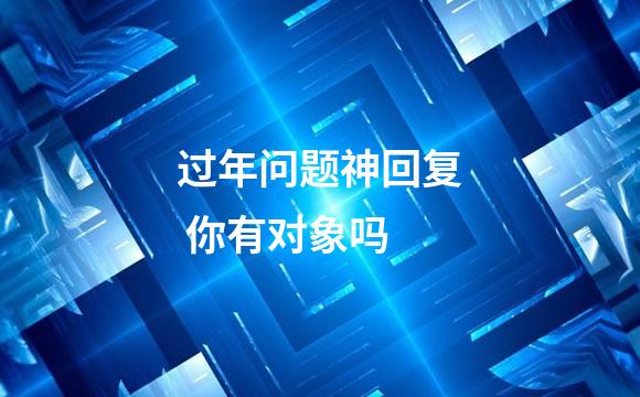 过年问题神回复 你有对象吗